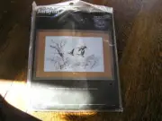 1986 Janlynn Embroidery Kit #19~21 GEESE In FLIGHT 14" x 9"~~NIP!!