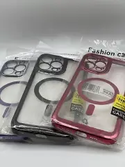 NEW Slim Fashion Case For Apple iPhone 12 - Pink, Black, Purple Button Accents