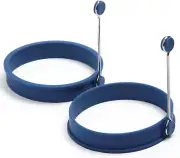 Silicone round Pancake/Egg Rings, 2 Pieces, Blue