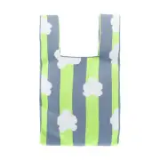 Reusable Mesh Net Grocery Tote Bags Flowers Gray White Green for Market Shopping