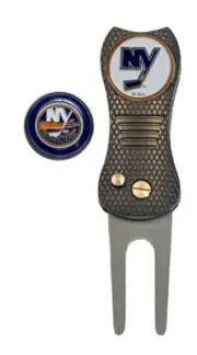 New York Islanders NHL Golf Ball Marker + DivotFix Switchblade Divot Tool