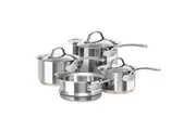 Chasseur Le Cuivre 4pc Stainless Steel Cookware Set | Induction Saucepan Steamer