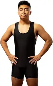 [Matman] Edge Wrestling Singlet Men Boys Spandex Weightlifting Solid Color