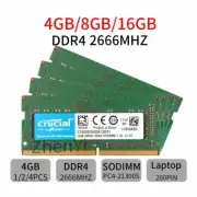 16GB 8GB 4GB DDR4 2666MHz PC4-21300 260Pin SODIMM Laptop Memory SDRAM Crucial BT