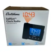 Magnasonic MM176K AM/FM Projection Clock Radio Dual Alarm Self Set — NEW IN BOX