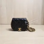 二手精品 CHANEL 香奈兒 CLUTCH WITH CHAIN 黑色 迷你 鏈包 斜背包 AP2344 實拍