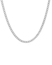 ADORNIA Rhodium Plated Cuban Chain Necklace