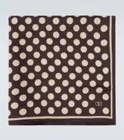 [Valentino Garavani] Valentino Garavani Opticool polka-dot silk scarf One Size brown