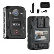 VEVOR 1440P HD Police Body Camera, 64GB Body Cam with Audio Video Recording Picture, Built-in 3500 mAh Battery, 2.0" LCD, Infrared Night Vision, Water