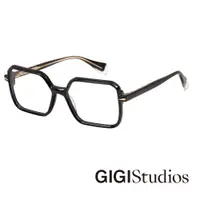 在飛比找PChome24h購物優惠-【GIGI Studios】個性設計金飾光學眼鏡(黑 - O