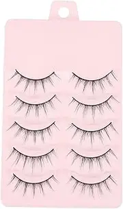 BATHVEVE Fashionable 3d Eyelashes 5 Pairs Reusable Makeup Lashes Natural Appearance for Eye Makeup Enhancement