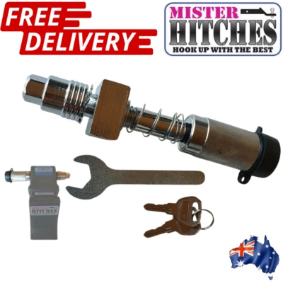 MISTER HITCHES Anti Rattle Hitch Pin & Lock - Caravan Trailer & Tow Bar Lockable