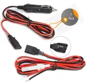 Cb Radio Power Cord/Cables 2-Wire 15A 3-Pin CB Power Cord with 12V Cigarette ...