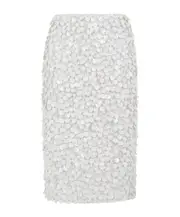 sequinned midi skirt S,L WHITE