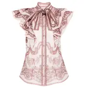 [ZIMMERMANN] Crush Frilled Fitted Blouse
