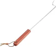 Meat Turning Tool BBQ Meat Turner Hook Food Flipper Wooden Handle BBQ Tongs for Cooking Outdoor Cooking Accessories