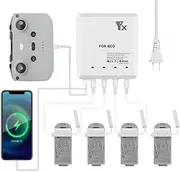 Coyktonty Charger,Battery Rapid Charger for DJI NEO Drone,Charges up to 4 Batteries and Remote Control at The Same time
