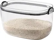 LeoLeoyy Kitchen Rice Storage Box, Dry Food Storage Container, Flour Storage Container with Measuring Cup, Leakproof Kitchen Storage Box for Rice Grains, Flour, (Black - 5 kg)