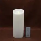 White Flameless Candle,Flickering Flame Effect,LED Pillar Candle Real Wax Timer