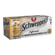 10pc Schweppes Infused Natural Mineral Water Mango/Blood Orange Soda Cans 375ml