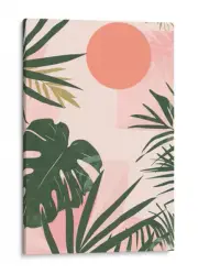Tropical Sunrise Art Print, Abstract Palm Tree Wall Decor, Modern Home