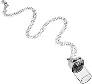 TEMPNAP Cremation Urn Necklace for Ashes Gothic Skull Skeleton Glass Keepsake Pendant Memorial Jewelry for Pet Ashes Versatile Urn for Dogs Ferrets