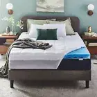 Queen Size Dual Layer 4 Inch Memory Foam Mattress Topper, 3 Inch Cooling Gel Mem