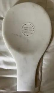 Large White Marble Spoon Rest - 9” Long - Kitchen Decor