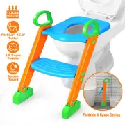Potty Training Toilet Seat w/ Steps Stool Ladder For Children Baby Foldable Spla