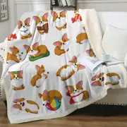 Cute and Funny Poses Dog Puppy Throw Blanket