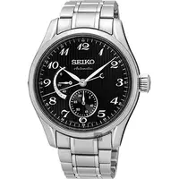 在飛比找PChome24h購物優惠-SEIKO精工 Presage 動力儲存機械腕錶-黑/40m