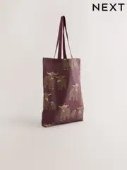Burgundy Red Hamish Cotton Shopper Bag (F37208) | $13