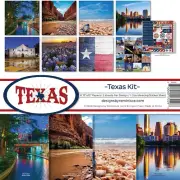 Texas Scrapbook Collection Kit Paper Crafts, Multi Color Palette, 12X12 Inches