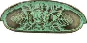 3-3/4" Old Rose Pattern Cup Pull Verdigris