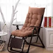 Lounge Chair Cushion Pad Thickened Patio Garden Sun Lounger Cushion Indoor Outdoor Relax Chair Pad Rocking Chair Cushion Recliner Extra Long High Back Chair Cushion(Curry,48 * 120 * 8cm)