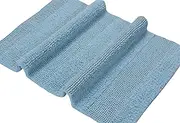 Castle Hill Wide Cut Reversible Bath Rug, 17 by 24-Inch, Light Blue
