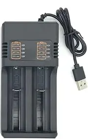 Aswalling 1 PCS Smart 18650 Charger Lithium Battery Charger Universal Battery USB Charger Smart Charger 2 Slots for Rechargeable Battery