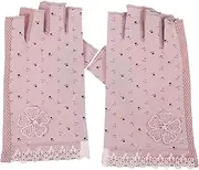 [MOBUTOFU] 1 Pair Nail Gloves Sun Gloves for Women Sun Protection Half Finger Gloves Manicure Gloves Sun Protection Sun Protection Gloves Driving Gloves Women Female Summer Gloves Half Gloves