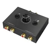 RCA Stereo Audio Bi-Directional Switcher with Mute Button 2X1/1X2 Portable L/R Stereo Audio Switch Splitter