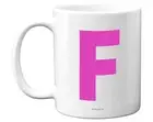 Personalised Alphabet Pink Initial Mug F Mug Gifts Mothers Day Birthday Gift Mum