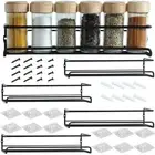 4/8PCS Spice Herb Jar Rack Holder Kitchen Door Cupboard Wall Storage Stand Shelf