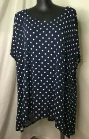 AUTOGRAPH NAVY "WHITE SPOT" HILO STRETCH TUNIC TOP SIZE 26-NEW REDUCED $