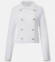 [Vince] Vince Double-breasted cotton-blend jacket AU 16 white