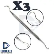 3Pcs Jacquette Scaler U15/30 Anterior Towner Tartar endotoxins Calculus Remover