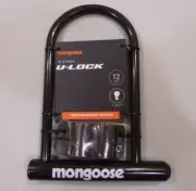 NEW Mongoose Key Keyed Bike Lock 12mm Hardened Steel Shackle U-Lock w/ Bracket