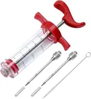 Meat Injector, Plastic Marinade Turkey with 1-oz Capacity 2pcs stainless steel