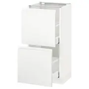 METOD base cabinet with 2 drawers, white Maximera/Voxtorp matt white, 40x37x80 cm