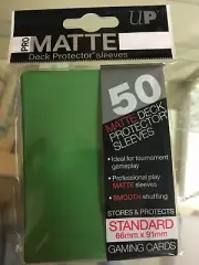 Green (100) ULTRA PRO Card Sleeves *PRO-MATTE* DECK PROTECTORS MTG Pokemon