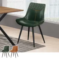 在飛比找momo購物網優惠-【BODEN】萊德工業風皮革餐椅/單椅(兩色可選)