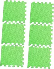 Abaodam 6Pcs Thick Eva Leaf Grain Interlocking Floor Mat Splicing Rug for Safe Cushioned Play Mat Green Tiles for Home and Playroom